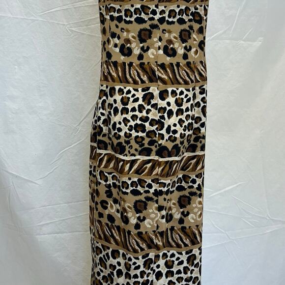 Leopard Animal Print Vintage midi Dress Sz 8 Mobwife Old Money Classic - Picture 7 of 9